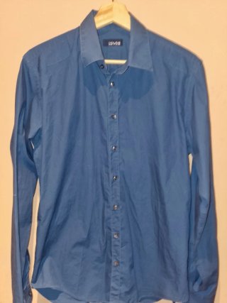 Camisa Zara Man Azul Manga Larga