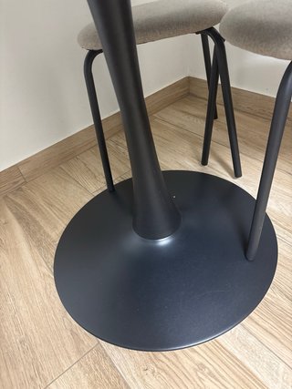 Mesa Comedor Redonda Negra Moderna