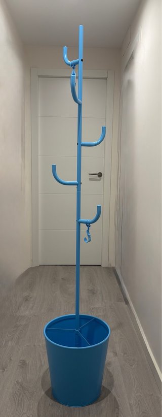 Perchero Ikea Alganas azul metal