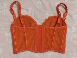 Top Corsé Naranja Encaje Floral Talla Única