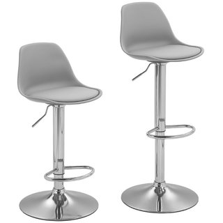 Conjunto de 2 Taburetes de Bar con Respaldo y Repo