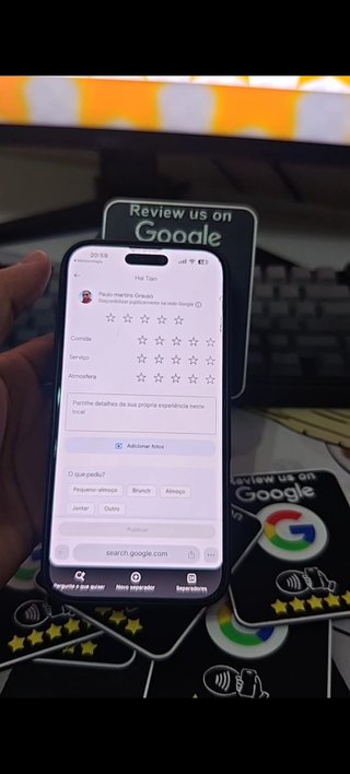 Placa NFC Google Avaliações Inteligente