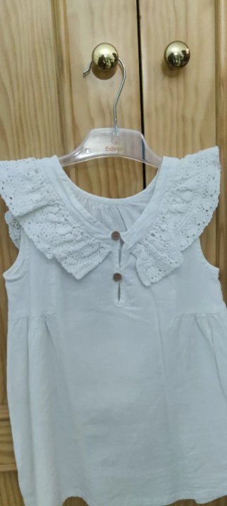 Vestido blanco niña dos piezas