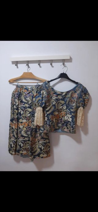 Traje Fallera Azul y Multicolor