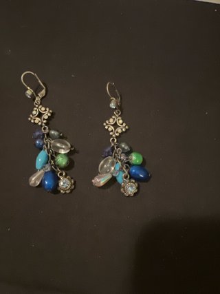 Pendientes bisutería azul y verde