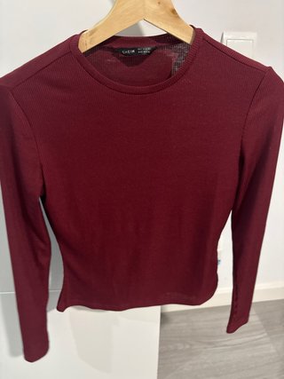 Camiseta Stradivarius manga larga negra Talla S