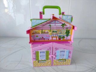 Casa Pin y Pon rosa con asa