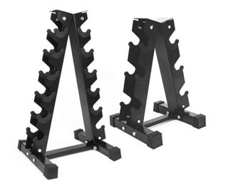 Rack soporte Mancuernas 6 Pares Negro