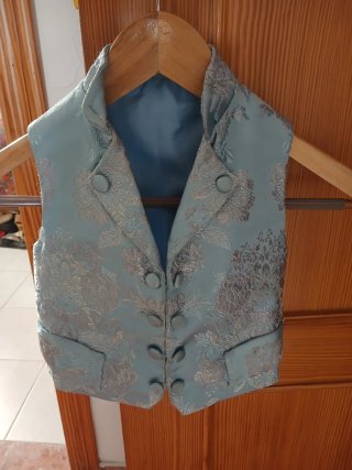Chaleco niño fallero plateado y azul
