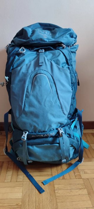 Mochila Osprey Aura AG65 Azul/Teal