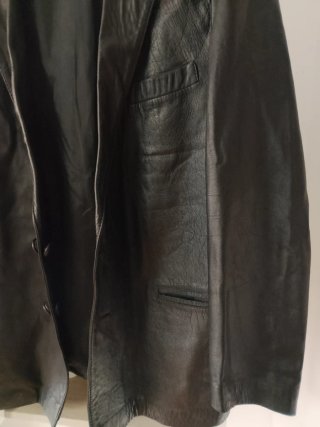 Blazer Piel Negra Talla 50 Vintage