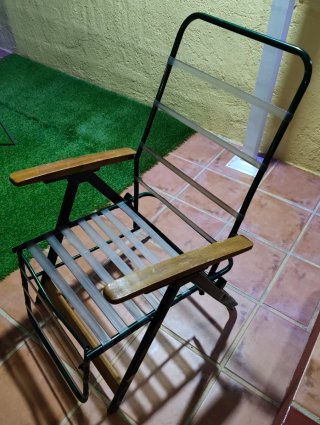Tumbona Plegable Metal Madera