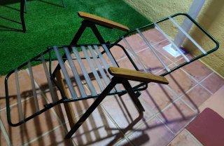 Tumbona Plegable Metal Madera