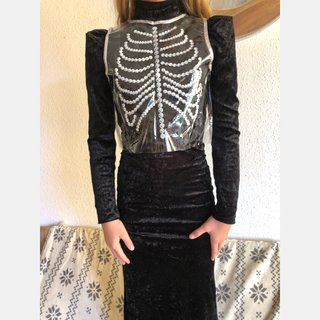 Disfraz Catrina niña 10-11 años largo 128 cm