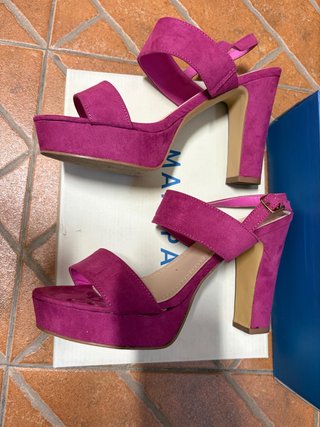 Sandalias tacón Marypaz fucsia Talla 39 Negociable