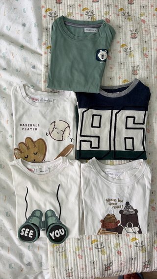 5 Camisetas Manga Larga Talla 2-3 Años