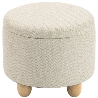 Pouf Contenedor Redondo 19L en Tela Efecto Yute co