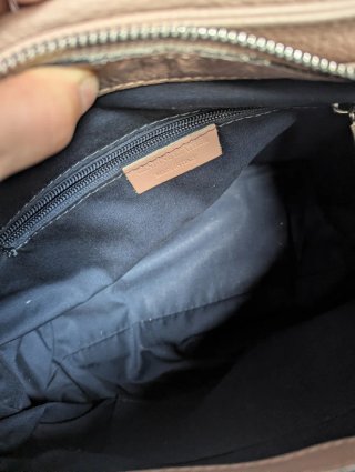 Borsa donna vera pelle Made in Italy rosa cipria