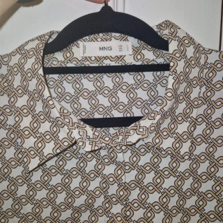 Camisa Mango Talla L Estampado Cadena