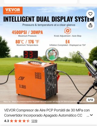 Compresor de Aire PCP VEVOR 30 MPa
