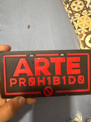 Placa Arte Prohibido Roja