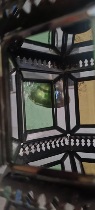 Lámpara Árabe Cristal y Metal