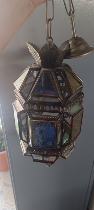 Lámpara Árabe Cristal y Metal