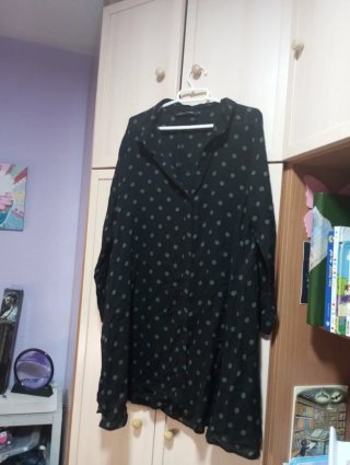 Camisa/vestido lunares negro talla única