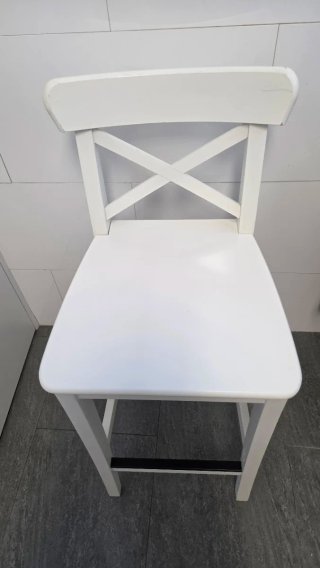 Taburetes Altos Cocina Madera Blancos
