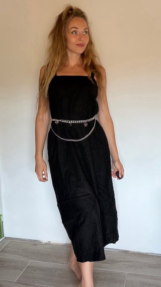 Vestido negro largo, ideal para embarazo S