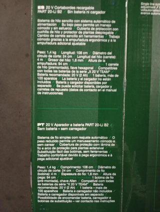 Aparador relva Parkside 20v - novo