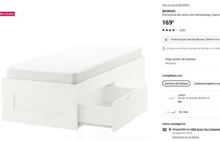 Cama IKEA 90x200 con cajones + colchón y somier