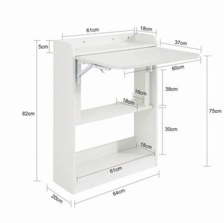 Escritorio de Madera Compacto Plegable (3 Estantes