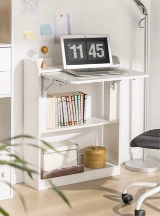 Escritorio de Madera Compacto Plegable (3 Estantes