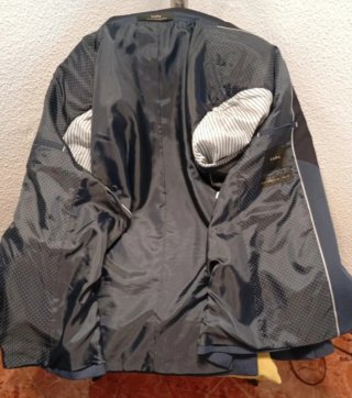 Blazer Zara Azul Solapa Oscura