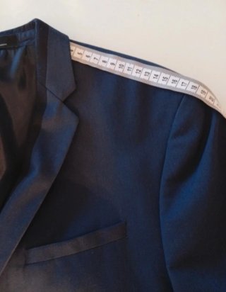 Blazer Zara Azul Solapa Oscura