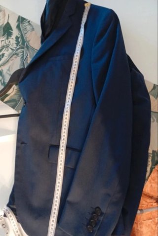 Blazer Zara Azul Solapa Oscura