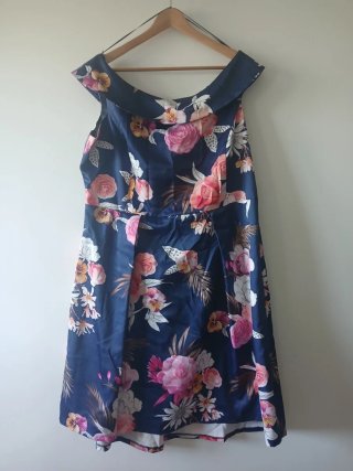 Vestido fiesta Celestina floral azul T.48