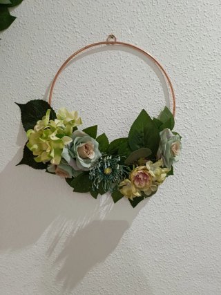 Juego 2 Adornos Florales Aro Cobre