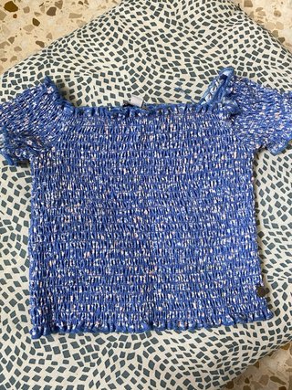 Top de flores azul Pull&Bear