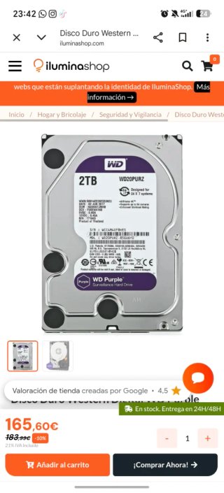 Disco Duro WD 2TB Purple