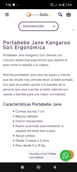 Mochila Porta Bebé Ergonómica Jane