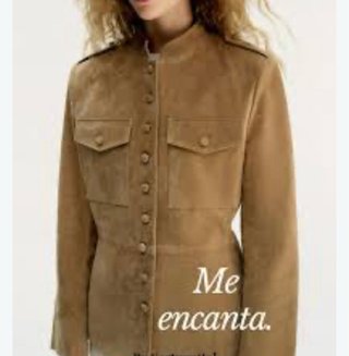 Cazadora piel efecto ante  zara T-L