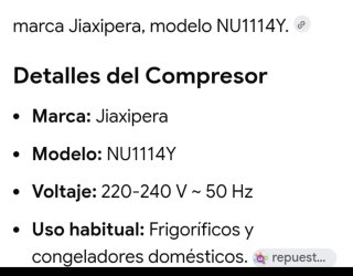 Compresor de nevera Jiaxipeta NU1114Y