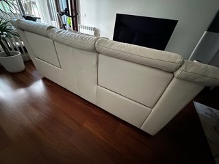 Sofá Natuzzi 3 plazas piel blanco