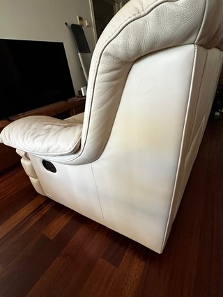 Sofá Natuzzi 3 plazas piel blanco