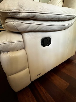 Sofá Natuzzi 3 plazas piel blanco