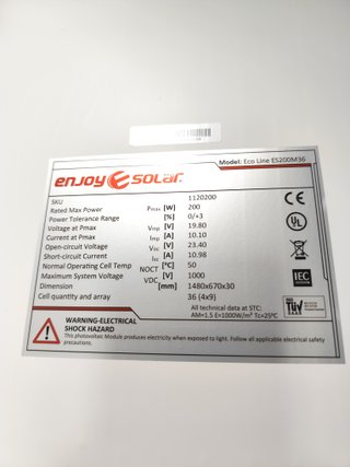 Panel Solar Monocristalino 200W