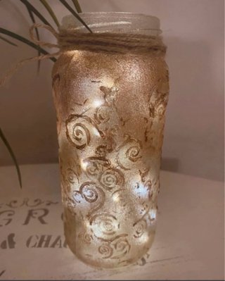 Bote cristal decorado ciervo flores