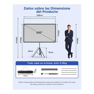 Pantalla Proyección 100 pulg 16:9 4K NUEVA